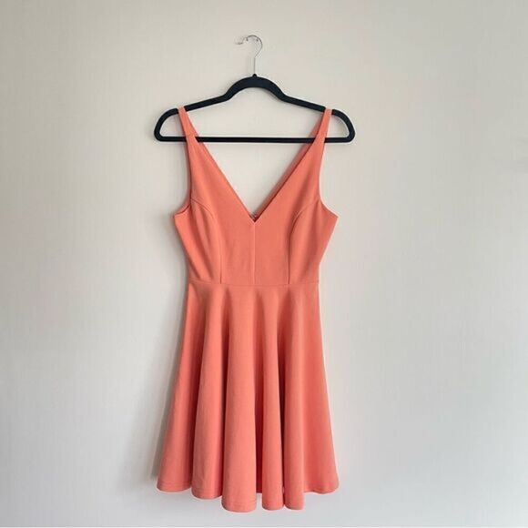Lulus Fit & Flare Peachy Orange Mini Dress Women’s Size Small - Picture 1 of 9